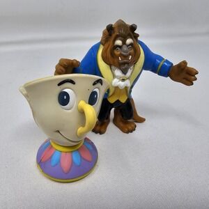 Beauty And The Beast Chip The Tea Cup‎ Beast (Lot of 2) Toy Disney Vintage